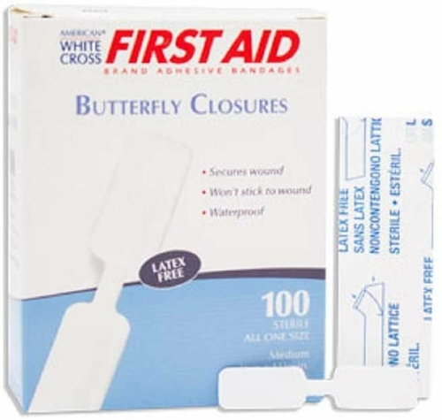 Case of 1200 Butterfly Adhesive Strips 13/32 x 1 13/16. Wound Closure