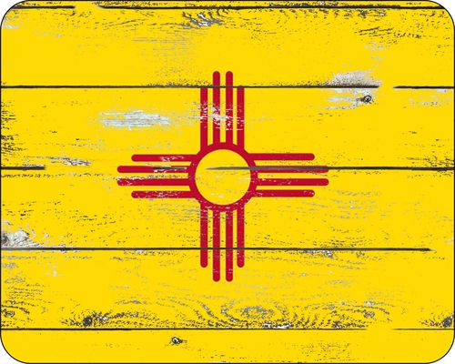 New Mexico State Flag Distressed Art Mouse Pad