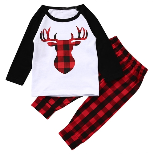 Reindeer Baby Boy Girls Long Sleeve T shirt Pants