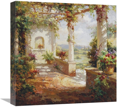 Global Gallery GCS-132514-1818-142 18 x 18 in. Pergola Flowers Art Pri