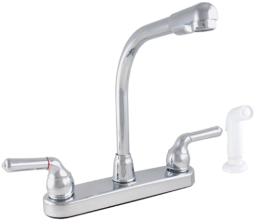 LDR Global Industries 012 33425CP 2-Handle Hi-Rise Spout Kitchen Fauce