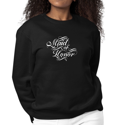 Womens Graphic Sweatshirt Maid of Honor - Wedding Bridal Party