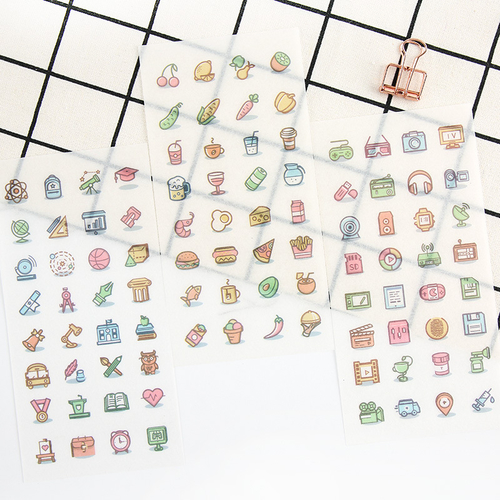 6PCS/ PACK Cute Label Sticker Marker