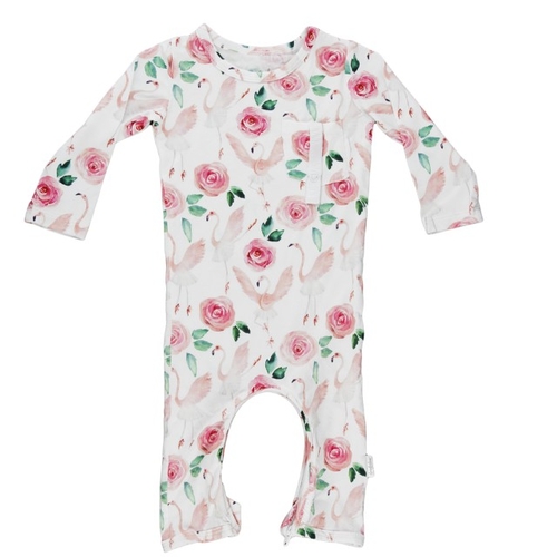 Let's Flamingo - Doodalou Bamboo Baby Romper - 6 - 9 Months