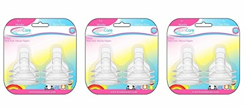 BornCare BCWS-164-1 0-3 Months, Wide Neck Silicone Nipple - 3 Pack