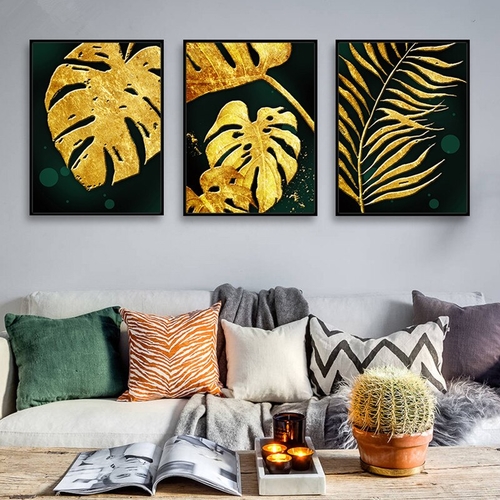 Scandinavian Painting Canvas Golden