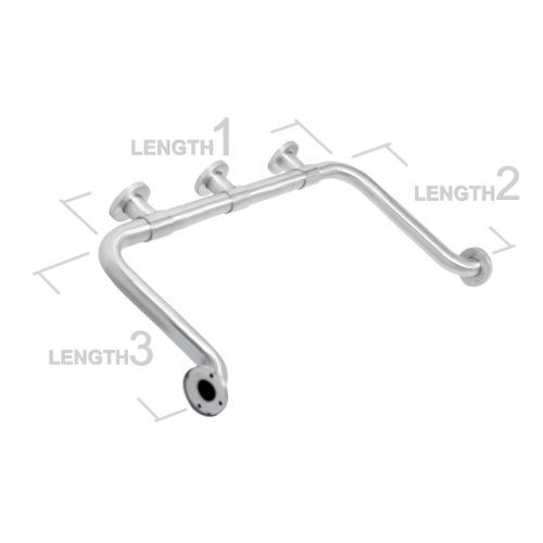 AJW UG3-V246024 24 X 60 X 24 In. Concealed Snap Flange Grab Bar - Conf