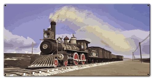 Steam Locomotive Sign - 20 x 10 in.