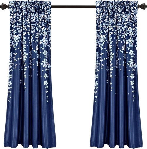 Floral vel Digital Printed Polyester Fabric Curtains for Living