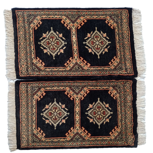 Bokhara Handknotted Black Eel Woolen Mat