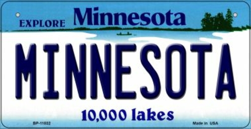 Smart Blonde BP-11032 3 x 6 in. Minnesota Novelty Metal Bicycle Plate