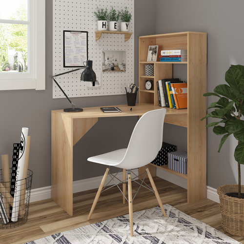 HOMCOM Modern Computer Office Desk Wood Corner Desk with Multi-Tier