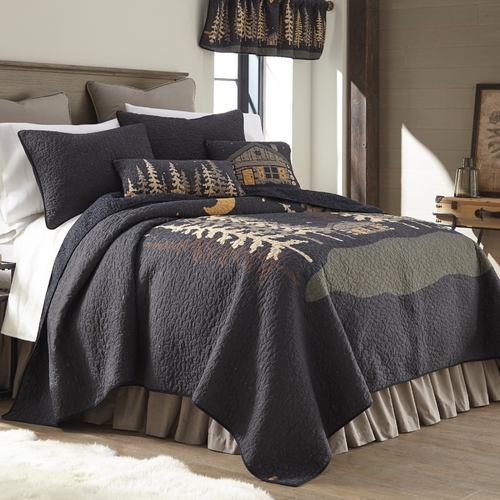American Heritage Textiles Z61204 68 x 90 in. Moonlit Cabin 2 Piece Co