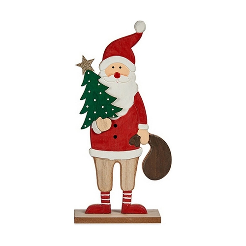 Decorative Figure Father Christmas 5 x 30 x 15 cm Red Wood Brown White