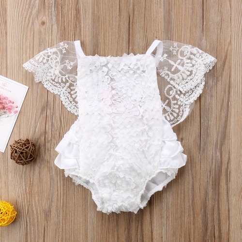 New Kids Baby Girl Clothes Lace Floral Bodysuit