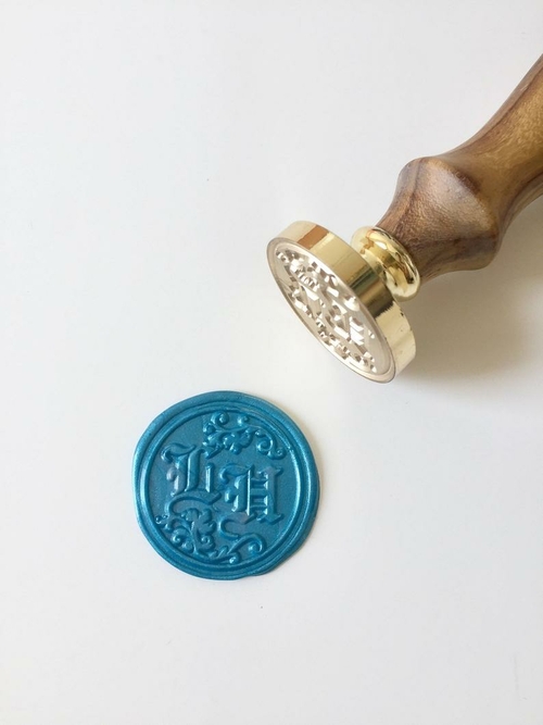 Wedding Wax Seal Stamp with Gothic font initials