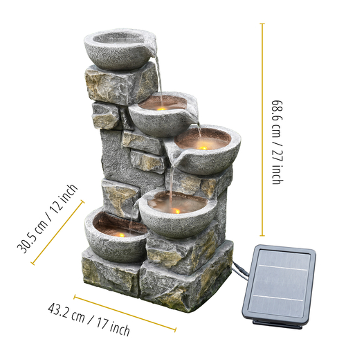 Teamson Home Garden Solar Water Fountain Feature