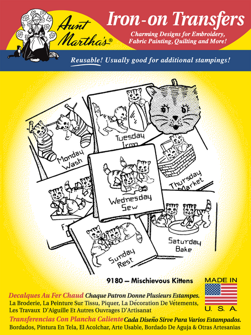 Aunt Martha's #9180 Mischievous Kittens