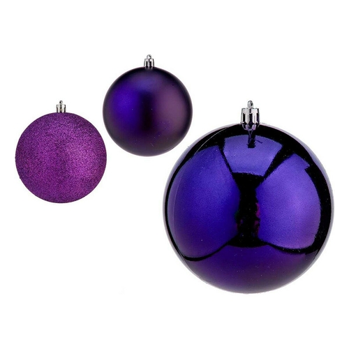 Christmas Baubles Ø 10 cm 6 Units Purple Plastic