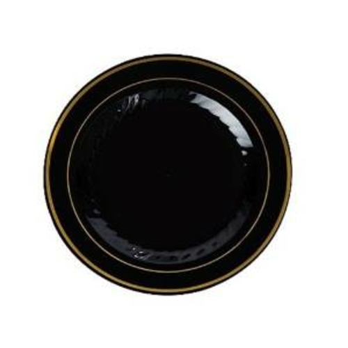 Fineline Settings 507-BKG Black & Gold Round Salad Plate
