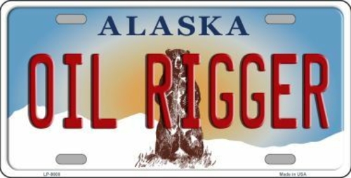 Smart Blonde LP-9608 Oil Rigger Alaska State Background Novelty Metal 