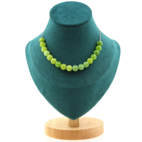 Peridot 8 mm 15 beads necklace.