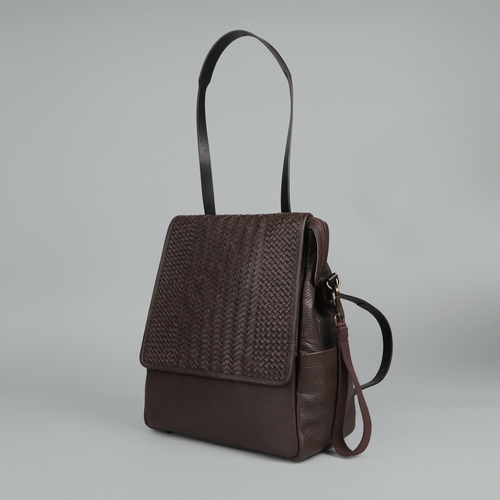 Donna Weaved Leather Diaper Bag