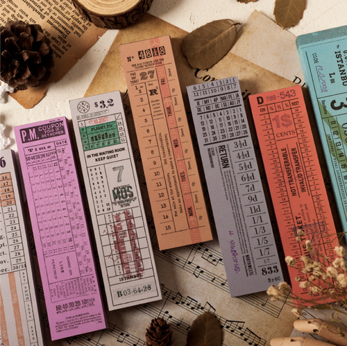 100 Sheets Retro Ticket Memo Pad Word Pocket