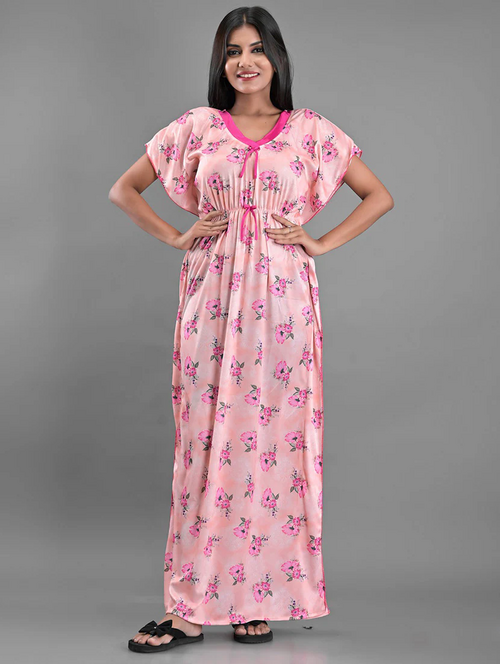 pink satin nighty sleepshirts