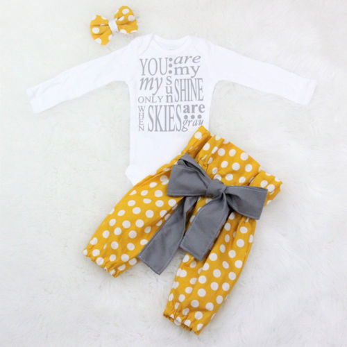 Newborn Infant Baby Girl Tops Romper Dot