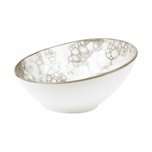 Salad Bowl Porcelain White/Brown (ø 22 x 10 cm) (75 cl)