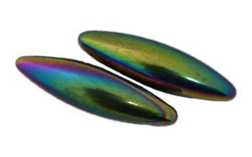 Azure Green GHEMR 60 mm Rainbow Magnetic Hematite Oval pair
