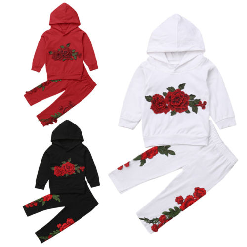 Cute Embroidery Flower Kid Baby Girl Clothes