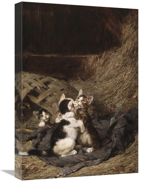 Global Gallery GCS-281650-22-142 22 in. Kittens in the Hay Art Print -