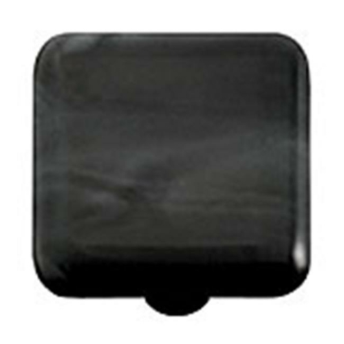 Hot Knobs HK2009-KB Swirl Charcoal Square Glass Cabinet Knob - Black P