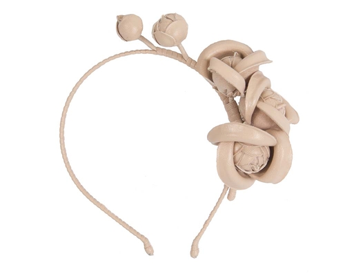 Nude leather flowers headband