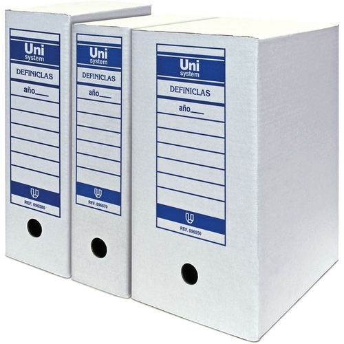 File Box Unipapel Unisystem Definiclas White Cardboard Din A4 50 Units