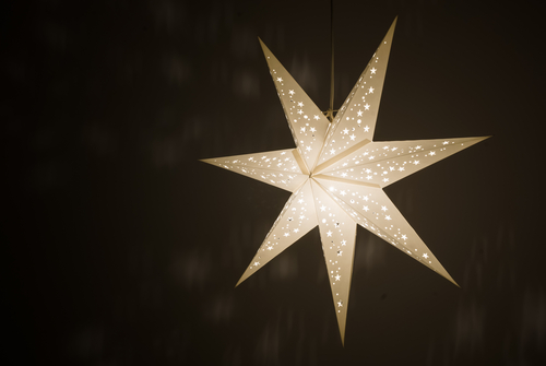 Venus: Brilliant White - Handmade 7 Pointed Paper Star Lampshade