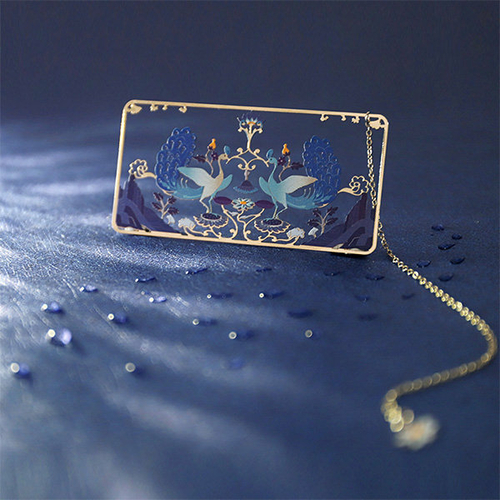 Rectangular Peacock Bookmark