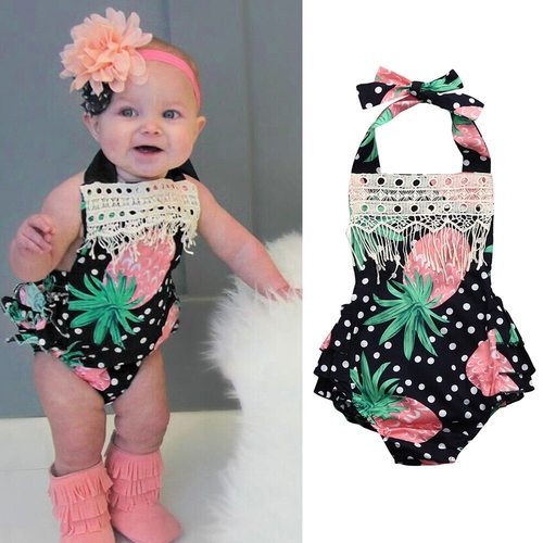Summer Baby Girls rompers newborn Infant Pineapple