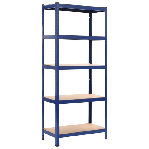 Storage Shelf Blue 31.5"x15.7"x70.9" Steel and MDF