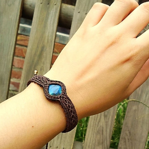 Braided Moonlight Labradorite Bracelet