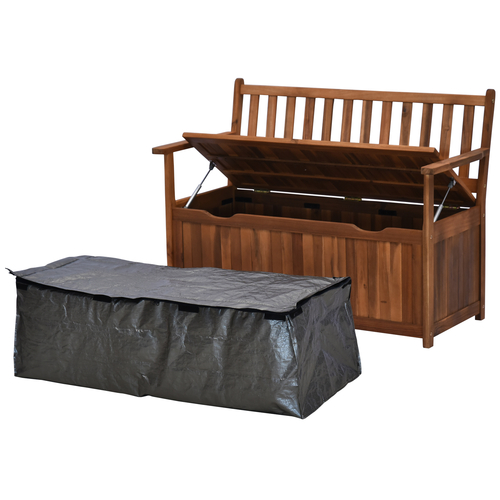 Outsunny Patio Loveseat Seating 2-Person Chair Seat Storage Bench