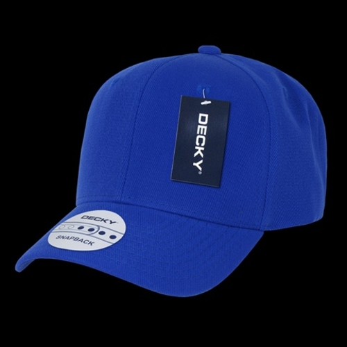 Decky 1015-RYL Acrylic Curved Bill Snapbacks- Royal