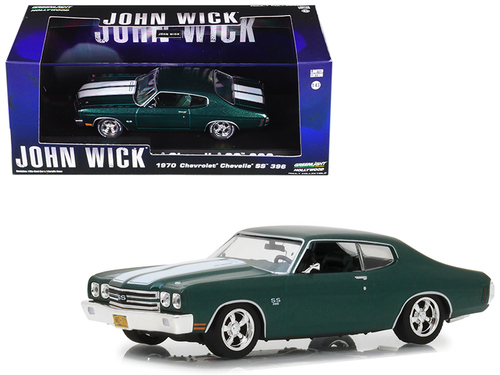 1970 Chevrolet Chevelle SS 396 Green with White Stripes \John Wick\"