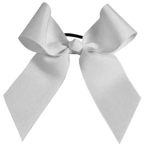 HB100 -WHT -OS HB100 Solid Color Hair Bow, White - One Size