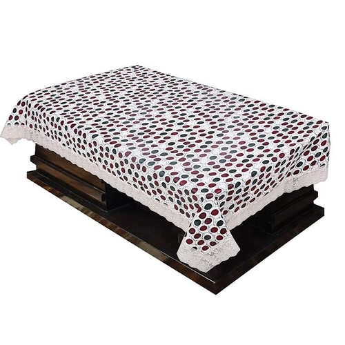 2-4 PVC Centre Table Cover black red round printed (Size-40x60Inches)