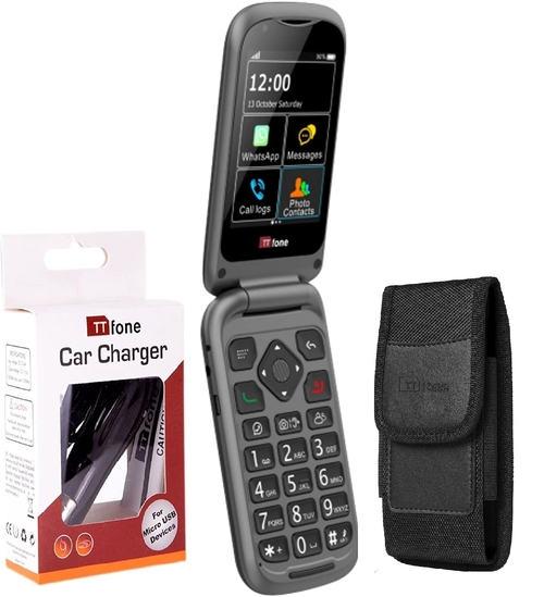 Bundle offer for TTfone TT970 4G WhatsApp Flip Big Button Senior