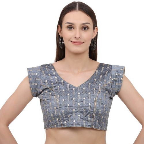 Solid Crop Top For Women And Girls Silver