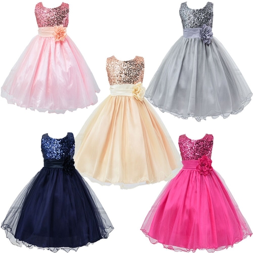 New Formal Feast Baby Flower Girls Sequins